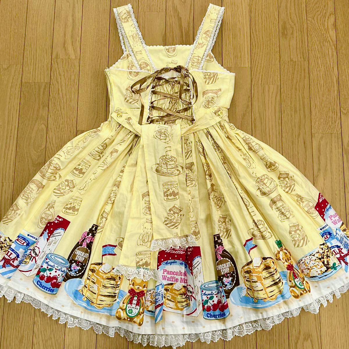 初販品】 Angelic Pretty Honey Cake切替ジャンパースカート（イエロー