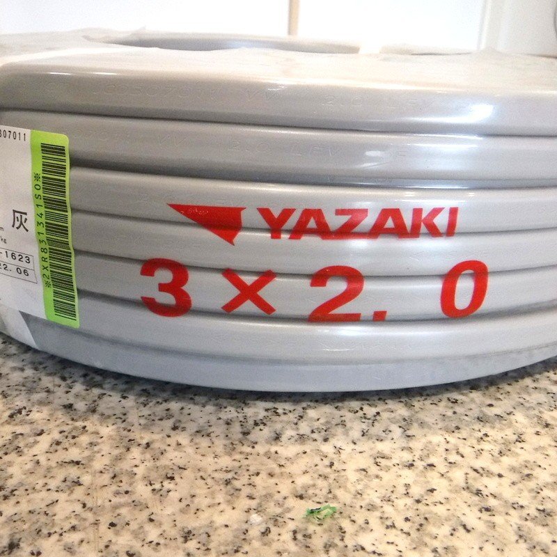 矢崎VVFケーブル3×2.0mm 未使用3芯100m巻灰VVF3×2.0 電線YAZAKI
