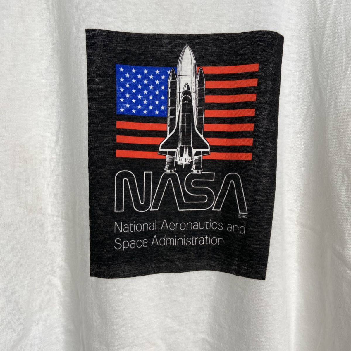 送料無料☆90s☆NASA☆ナサ☆プリントTシャツ☆スペースシャトル☆白☆L☆80s_画像3