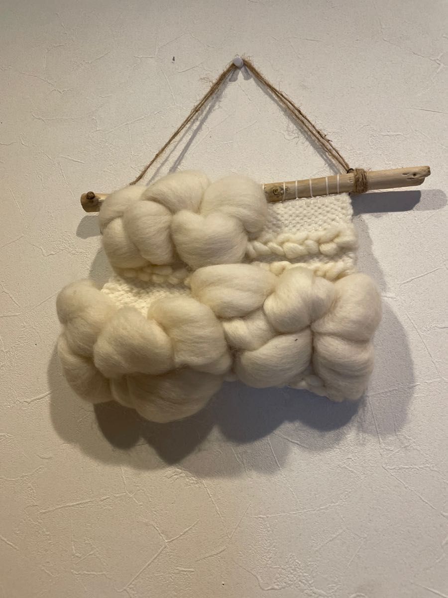 ウィービングタペストリー　タペストリー　北欧　インテリア　羊毛　マクラメ　羊毛タペストリー
