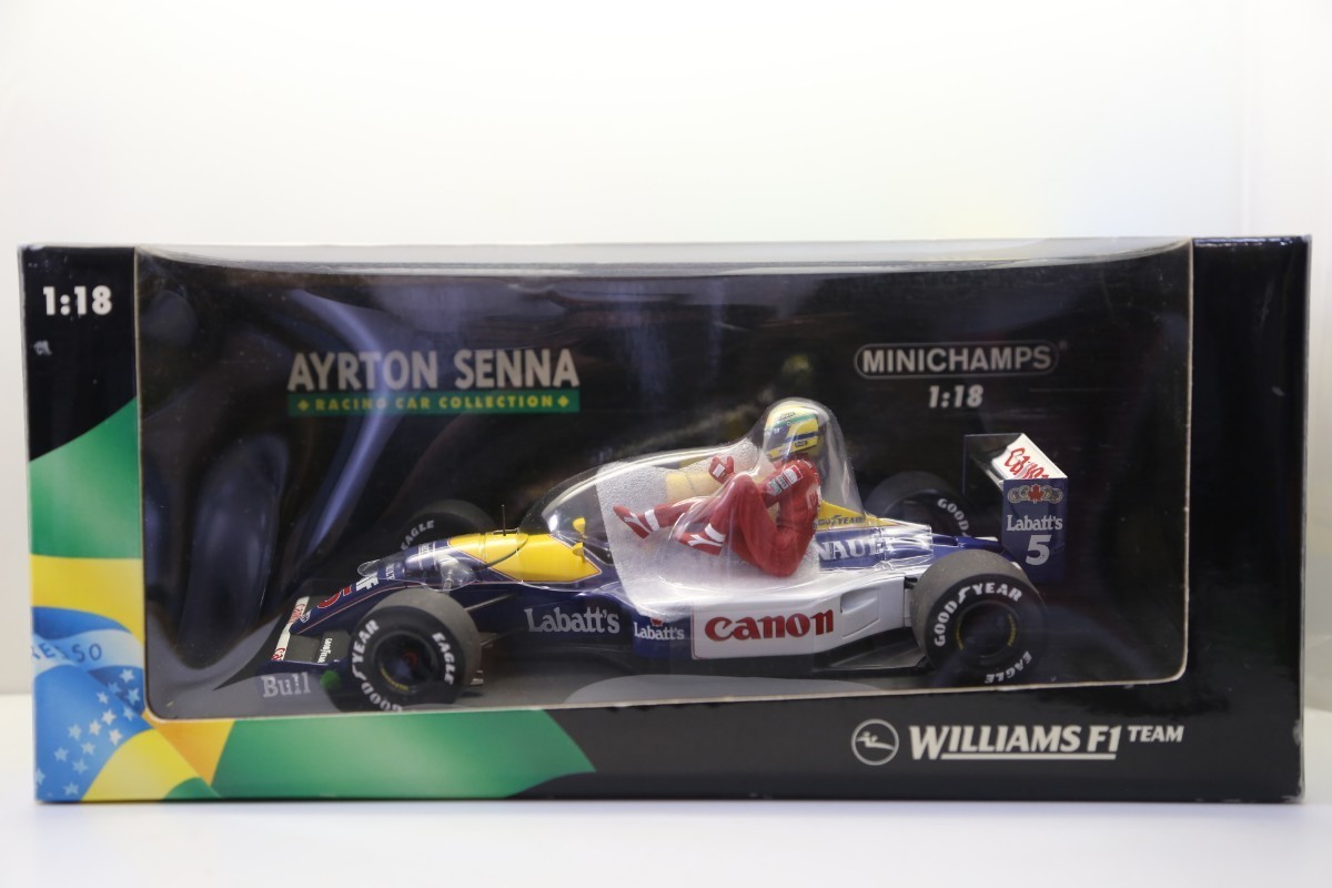 ミニチャンプス セナコレ 1/18 ウィリアムズ ルノーFW14 1991 イギリスGP #5 ナイジェル・マンセル ライドオン アイルトン・セナ　55BDGE0_画像1