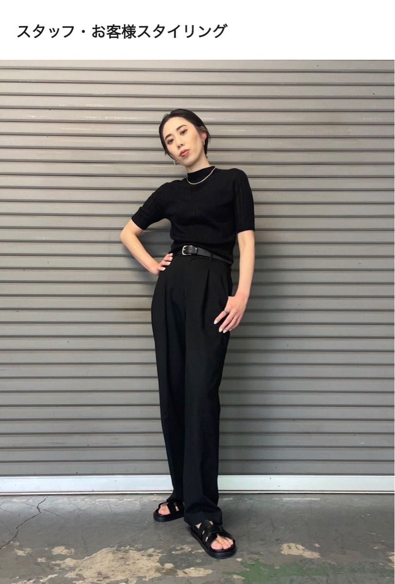 新品 ユニクロ 旧作 タックワイドパンツ ワンタック XL 黒 新品 ユニクロ 旧作 タックワイドパンツ ワンタック XL 黒