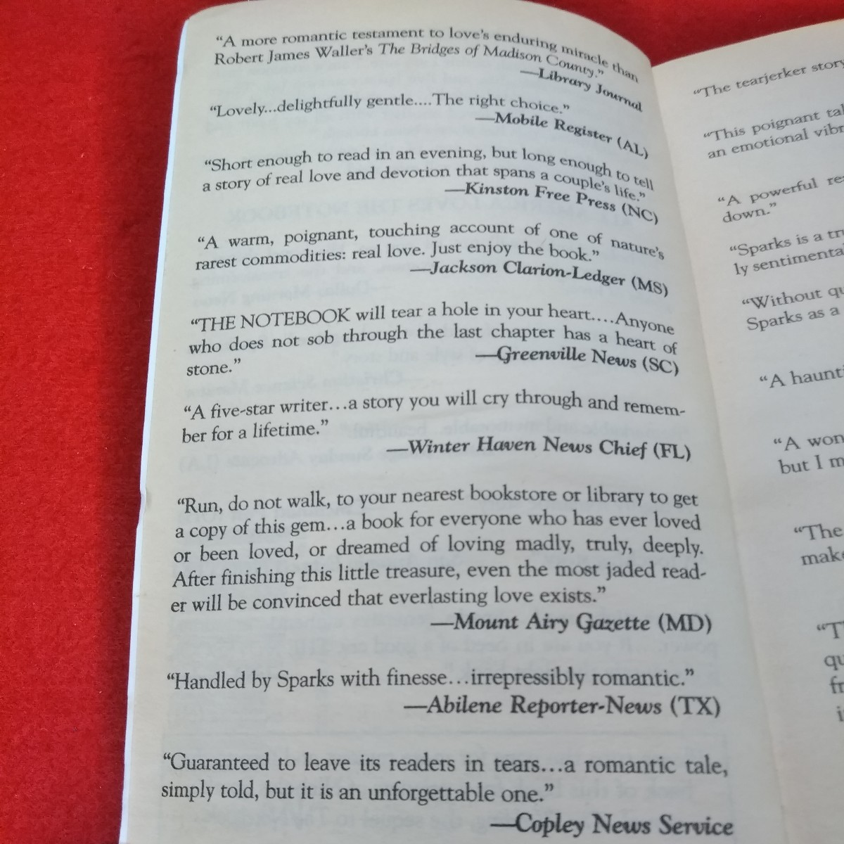 g-538※1　THE　NEW　YORK　TIMES　BESTSELLER　FOR　OVER　ONE　YEAR！THE　NOTEBOOK　Nicholas　Sparks　A　NOVEL　2004byNewLineCinema_画像4