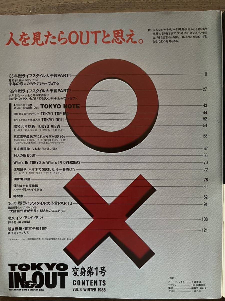 TOKYO IN & OUT 東京流行受信機 1984 景山民夫 大川ひとみ 85年型 ライフスタイル_画像2