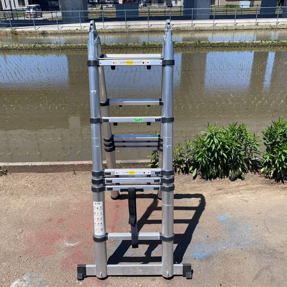 [JA29] pattern number, Manufacturers unknown flexible ladder aluminium ladder stepladder super ladder .. sliding type folding in half [ Seino post departure pickup possible Ishikawa prefecture .. city ]