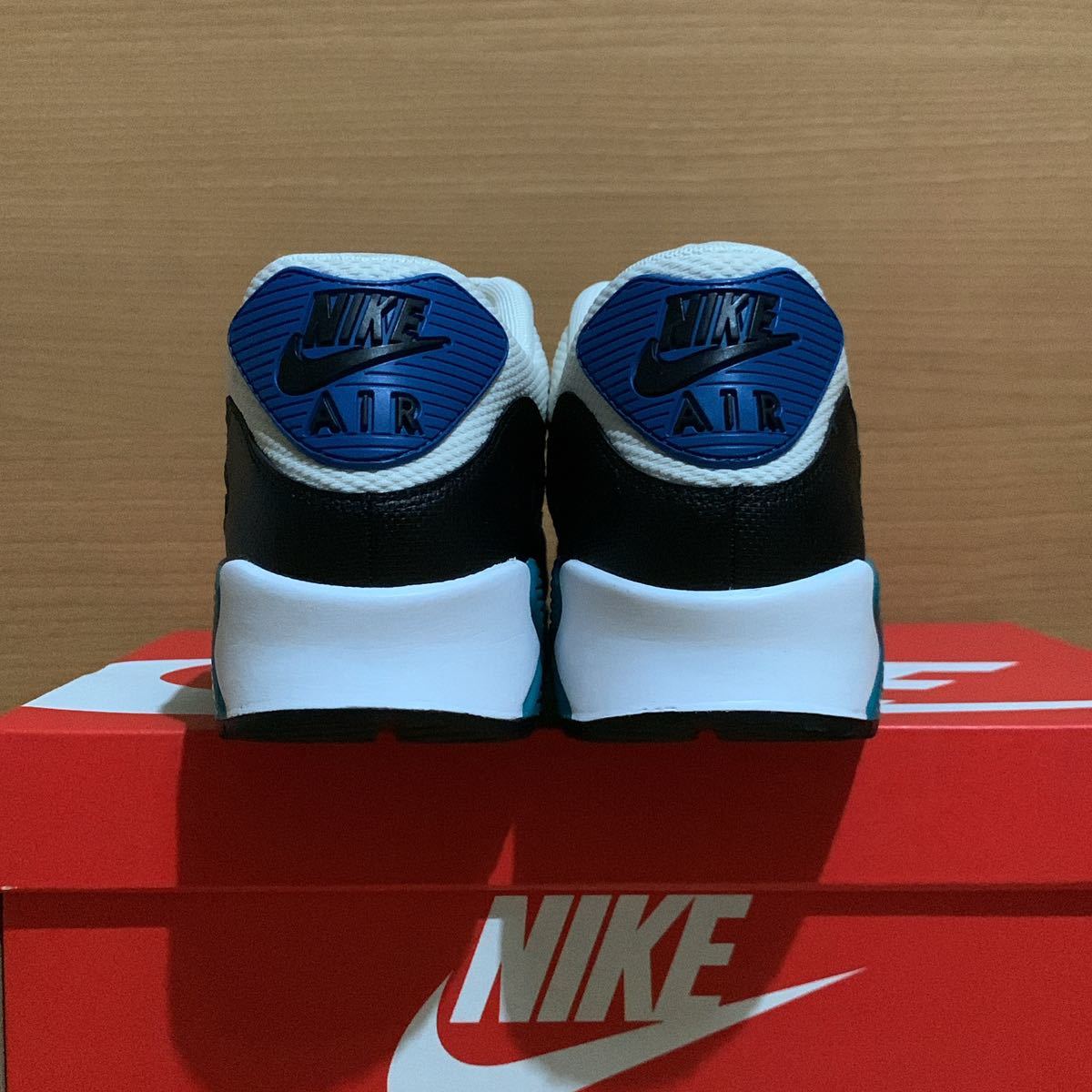 送料無料 NIKE AIR MAX 90 ナイキ エアマックス ホワイト ブルー 28.5 cm 29 レディース モデル メンズ サイズ スニーカー シューズ