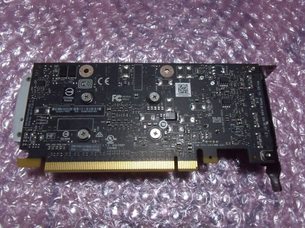 【即決・送料込み】NVIDIA Quadro P620 2GB GDDR5 PCI-Express LP Mini DisplayPortコネクタ×4 1スロット 美品 補助電源なし_画像2