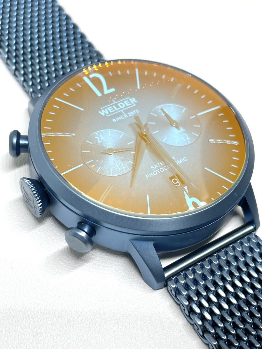 ウェルダー時計　WELDER 新品未使用　ブルーPVD 45mm メンズ　クロノグラフ　メンズ腕時計 クオーツ