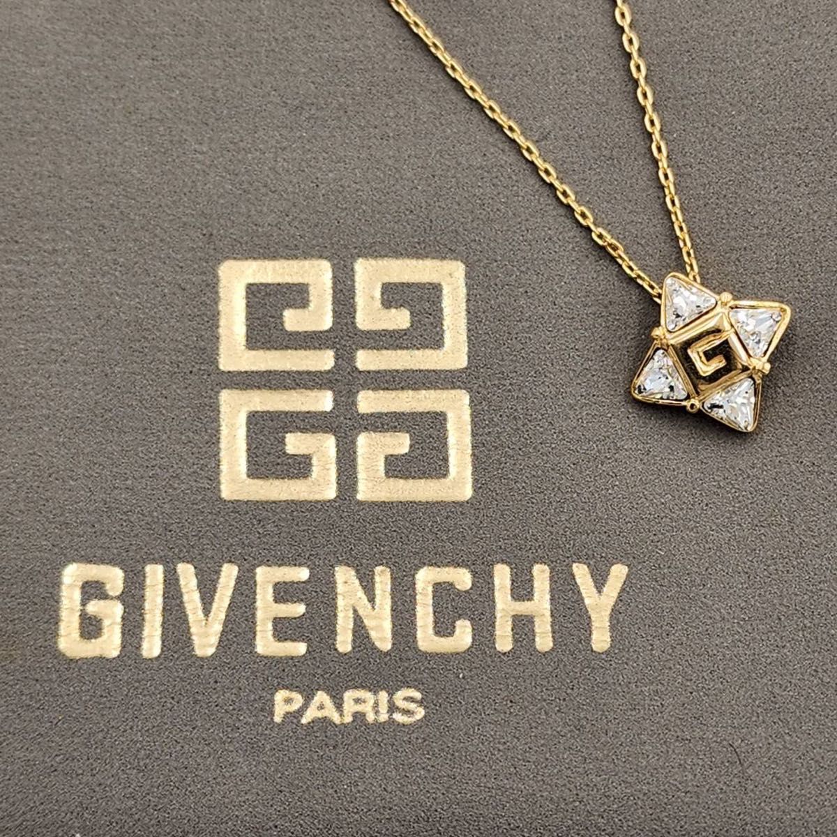 GIVENCHY ネックレス ひし形 Gロゴ 三角ラインストーン ゴールド GIVENCHY ネックレス ひし形 Gロゴ 三角ラインストーン ゴールド