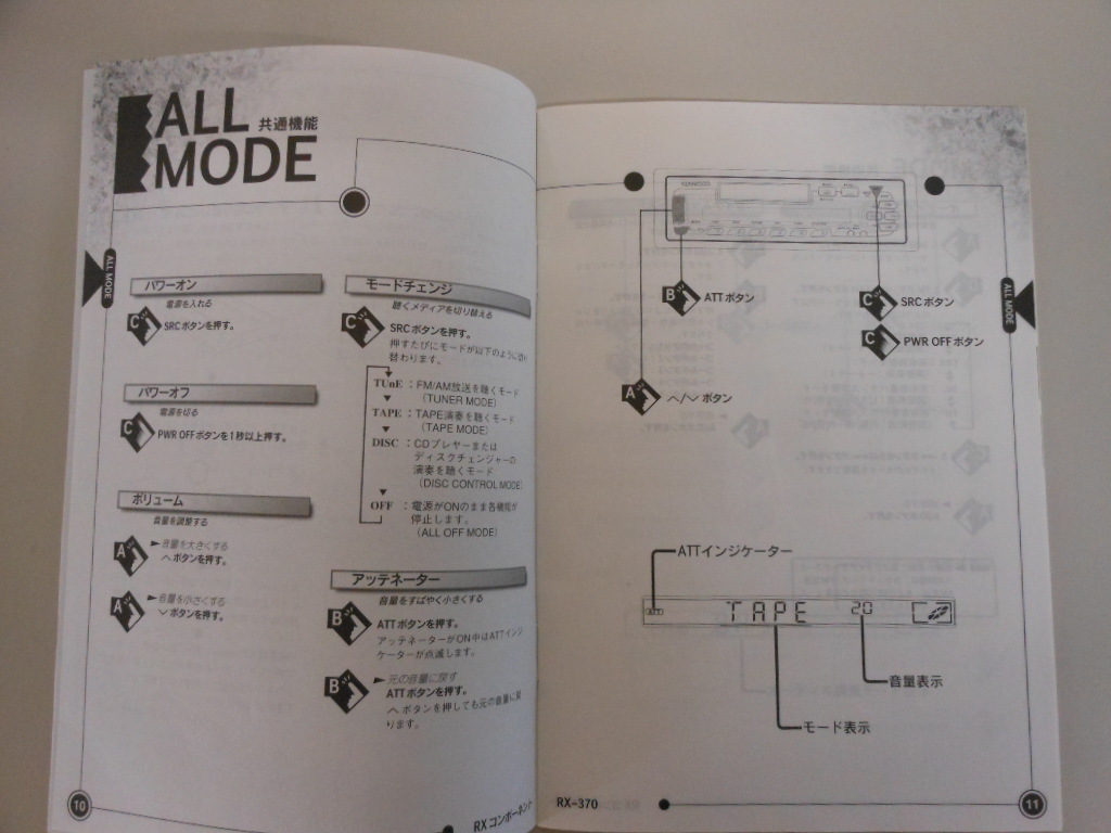 ケンウッド　カセットレシーバー　ＲＸ-370　取扱説明書_画像4