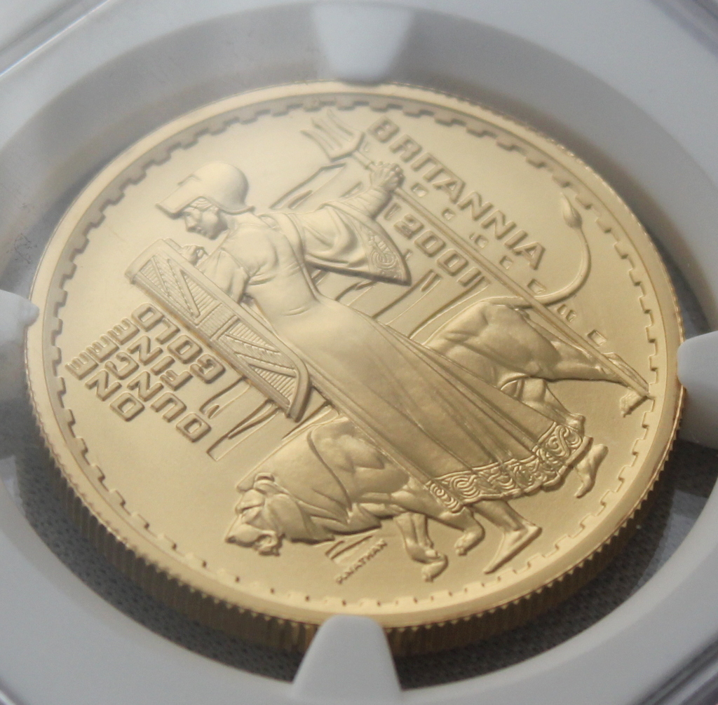 2001年 イギリス ブリタニア ライオン 100ポンド 金貨 NGC PF70UC 最高鑑定品！！の画像4