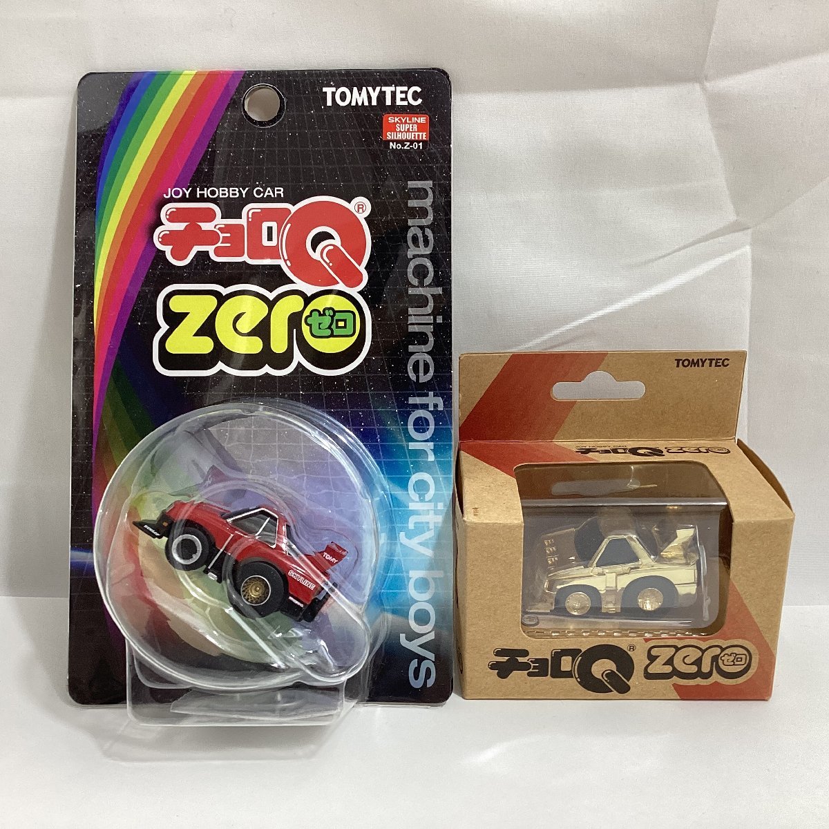 チョロQ ZERO 2種 まとめて Z-01e トミカ スカイラインシルエット どっ金仕様 + Z-01f スカイライン スーパーシルエット 赤/黒 82年仕様