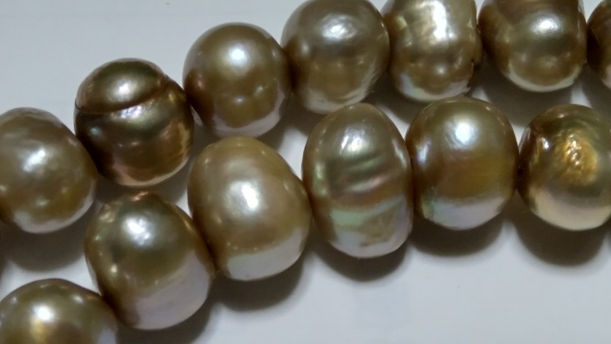 ルチル入り水晶とゴールド真珠６２g、４０cm_画像10