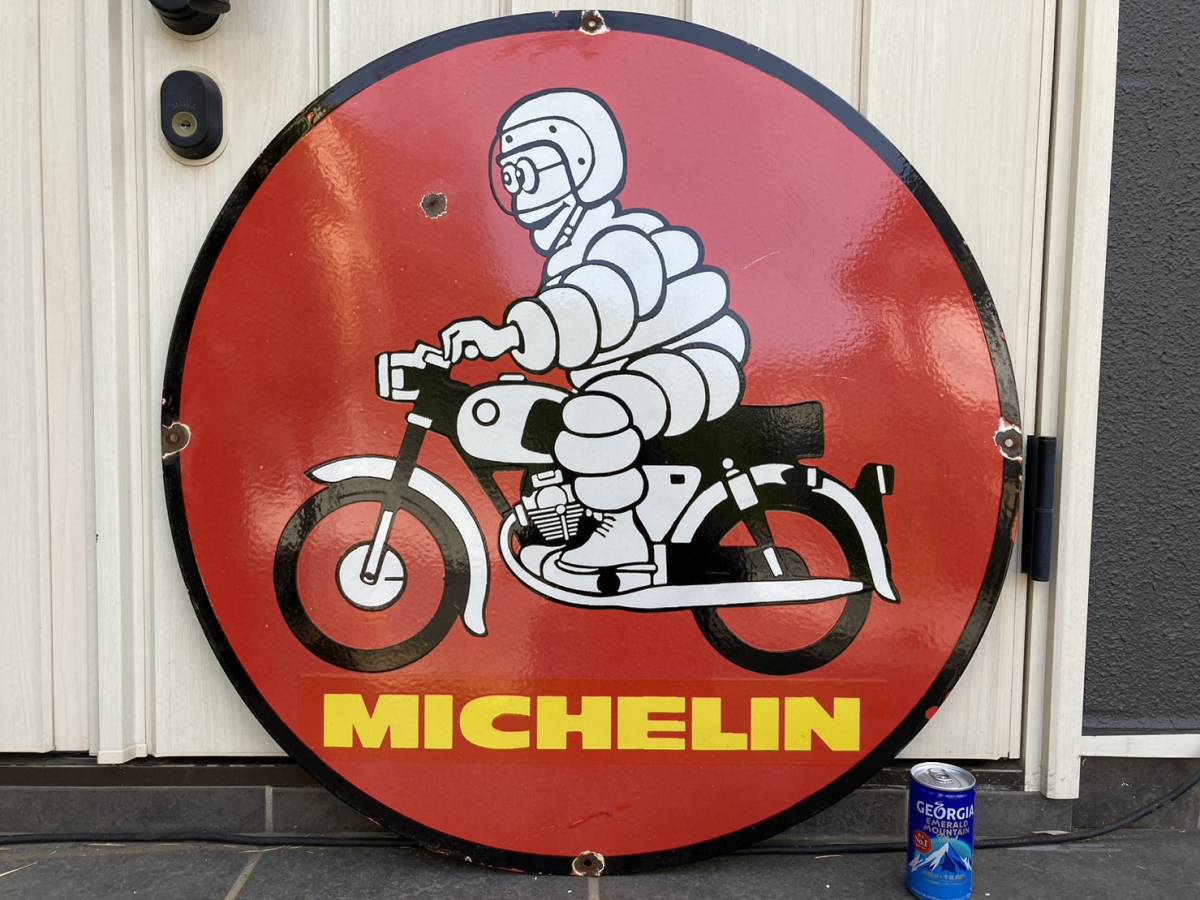 ビンテージ 大型 看板 MICHELIN ミシュラン 直径76cm 世田谷ベース-