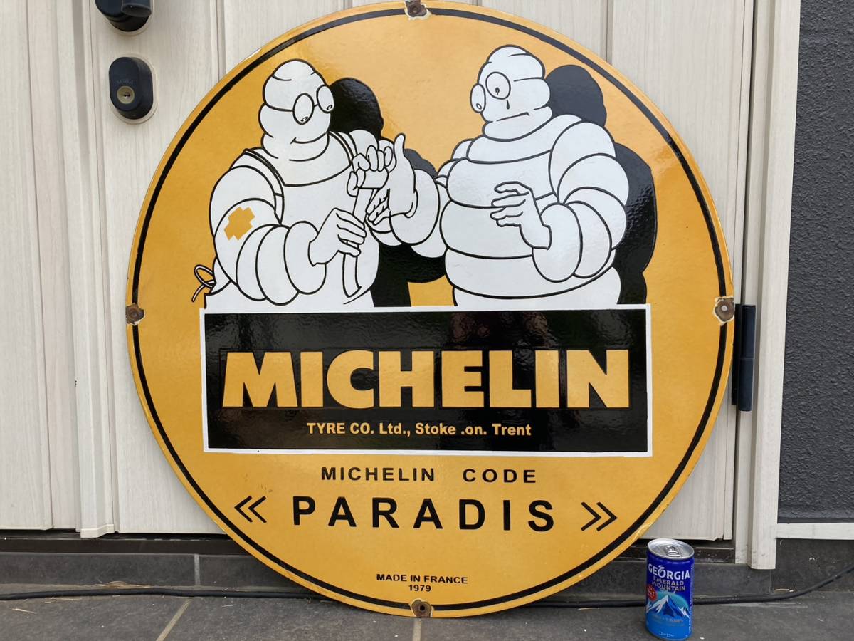 ビンテージ 大型 看板 MICHELIN ミシュラン 直径76cm 世田谷ベース-