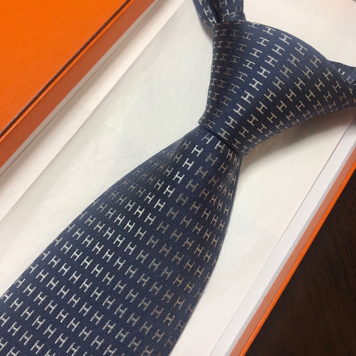 美品 HERMES エルメス ネクタイ H柄-