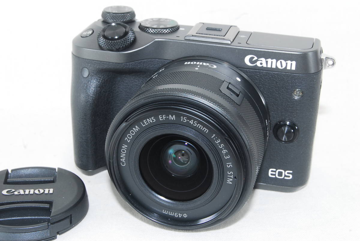 ★良品★Canon キャノン EOS M6 EF-M 15-45 IS STM レンズキット ブラック 人気のミラーレスカメラ♪/5263888_画像1