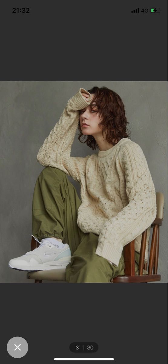 木村拓哉着用 NIKE CABLE KNIT SWEATER ケーブルニット｜PayPayフリマ