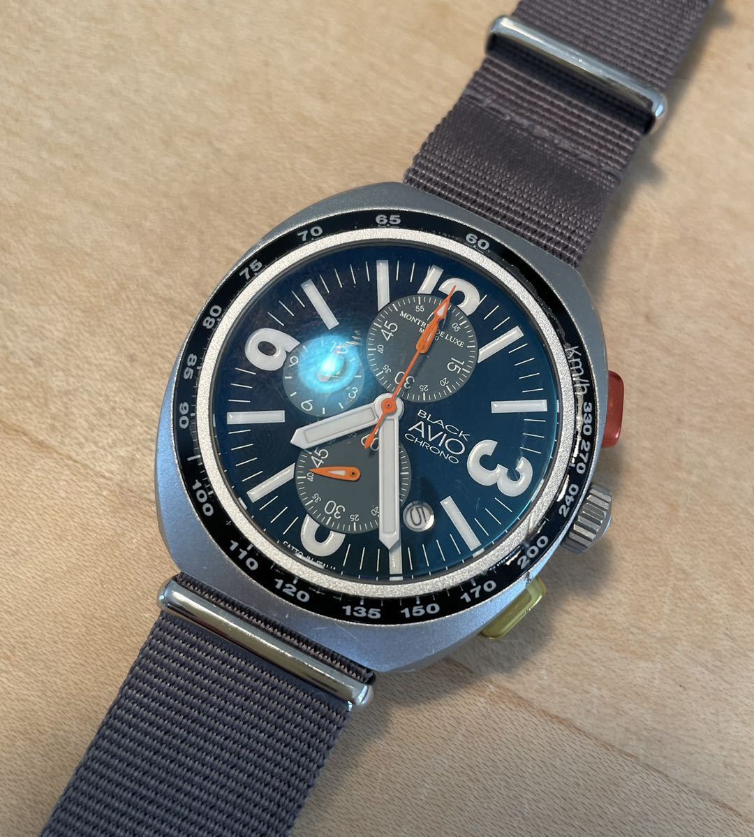 MONTRES DE LUXE / BLACK AVIO CHRONOGRAPH|Yahoo!フリマ(旧 MONTRES DE LUXE / BLACK AVIO CHRONOGRAPH|Yahoo!フリマ(旧