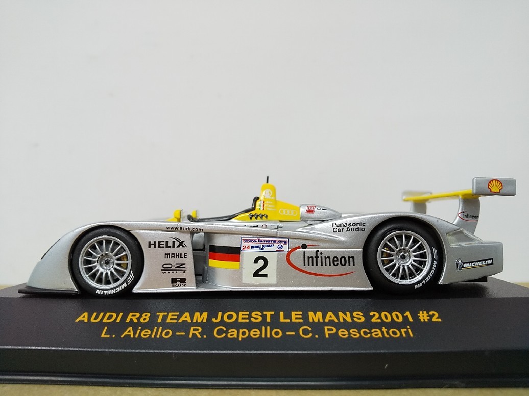 ■ ixo modelsイクソ LMM002 1/43 AUDI R8 TEAM JOEST LE MANS 2001 #2 アウディ レーシングミニカーの画像1