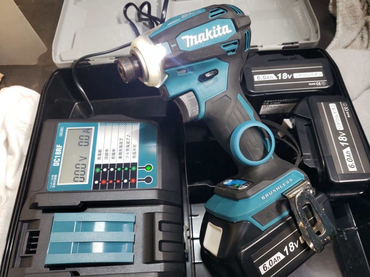 初 デジタル 充電器付 確認済 バッテリー3個付 マキタ 18V TD172 充電
