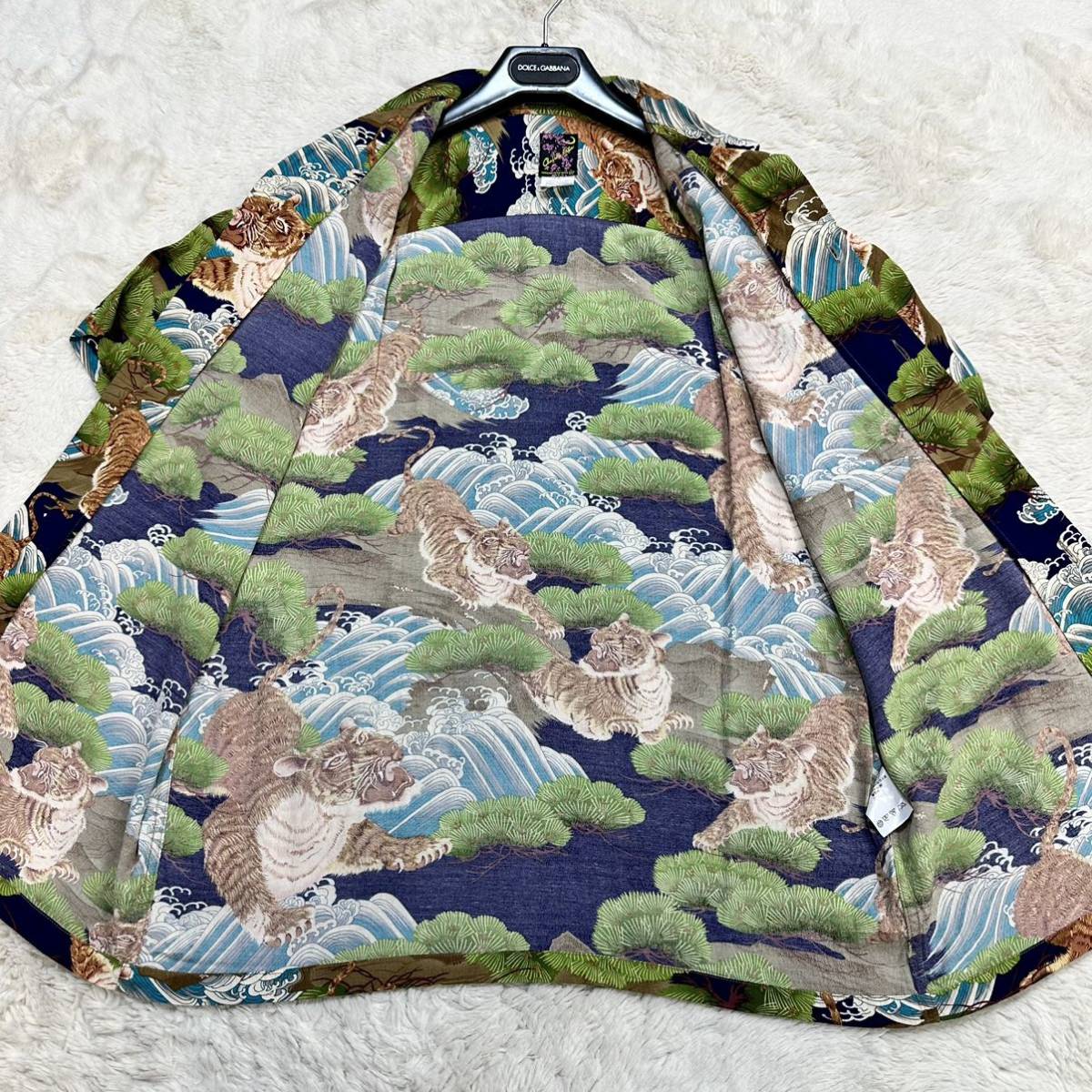 oniwa soto トラ柄 和柄 アロハシャツ XLサイズ LLサイズ 半袖シャツ