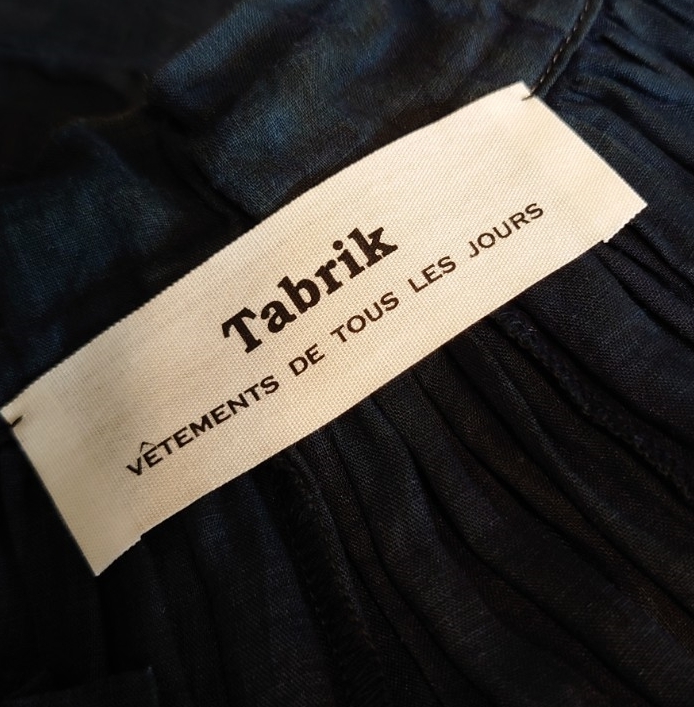 Tabrik タブリク 濃泥藍染めギャザーローブ gather robe フレアー
