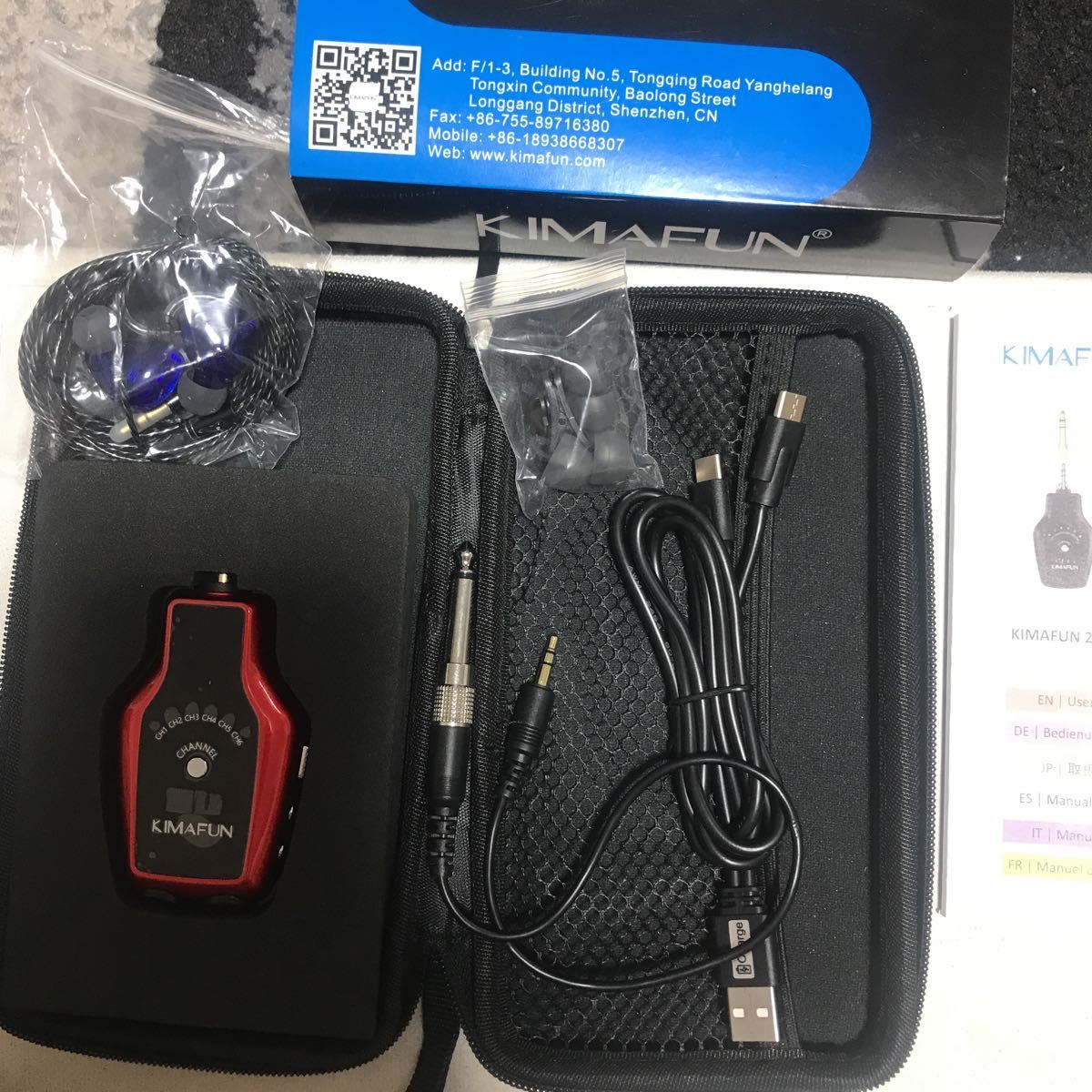 KIMAFUN 2 4G ワイヤレスインイヤーモニターシステム 充電式受信機と