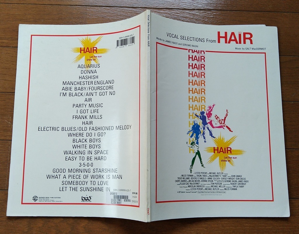 ピアノ弾き語り譜★ヘアー ミュージカル Vocal Selections from Hair ガルト・マクダーモット Galt MacDermot ジェームズ・ラド James Radoの画像2