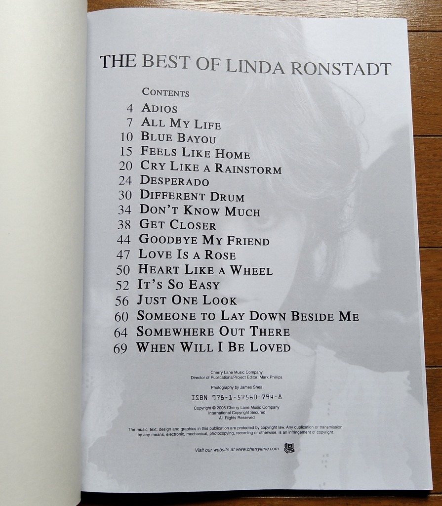 ピアノ譜★リンダ・ロンシュタット The Best of Linda Ronstadt カーラ・ボノフ ニール・ヤング ロイ・オービソン イーグルス_画像4