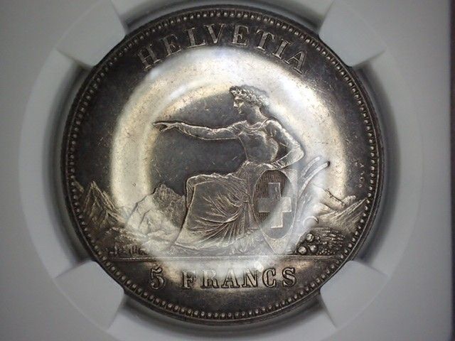 スイス 2014年 現代射撃祭 50Fr銀貨 NGC PF69UC-