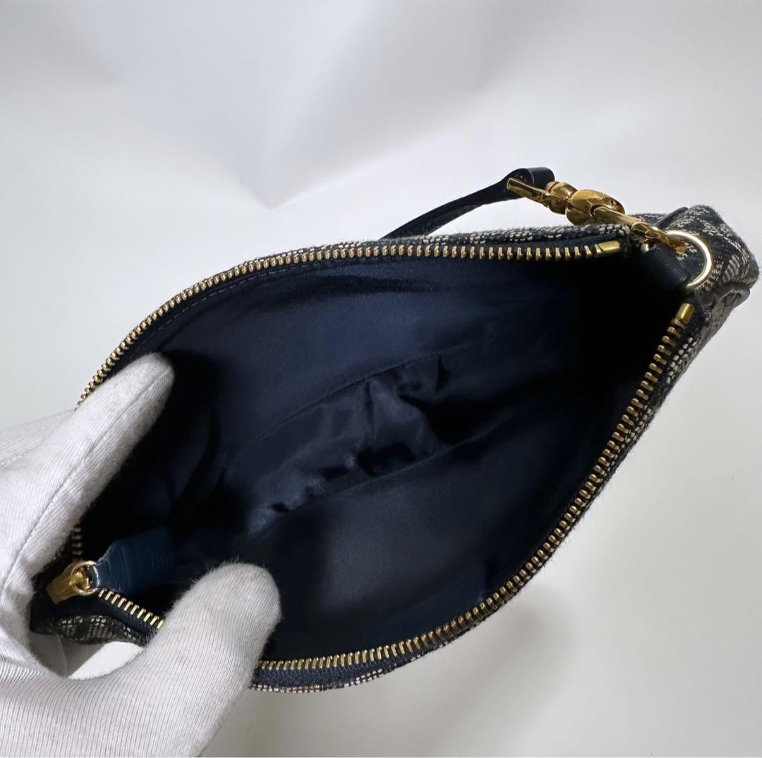 極美品】ディオール トロッター サドルバッグ ゴールド金具 ネイビー