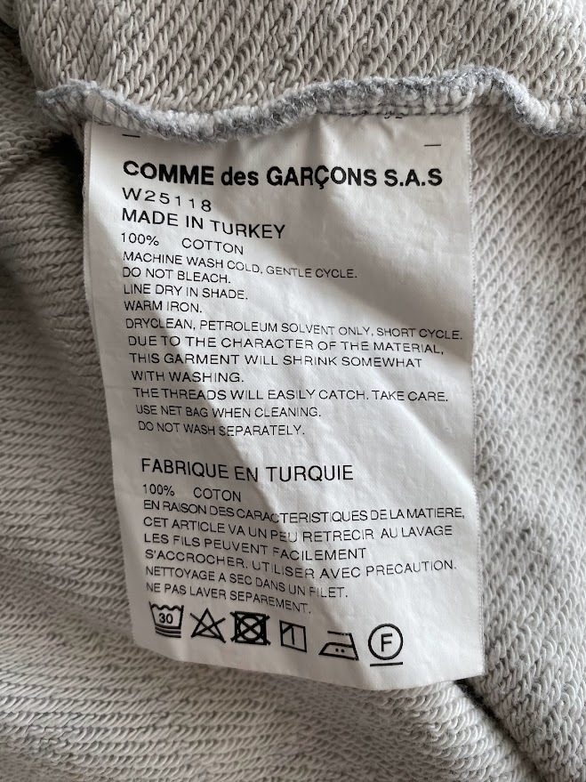  Comme des Garcons shirt sweatshirt sweat gray X size 