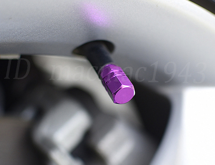 ■送料無料 即決 エアバルブ 4個セット パープル アルミニウム製 キャップ ホイール タイヤ 汎用 軽量 紫色 アルミ エアーバルブ 43_その他のお色、デザインの商品を出品中です