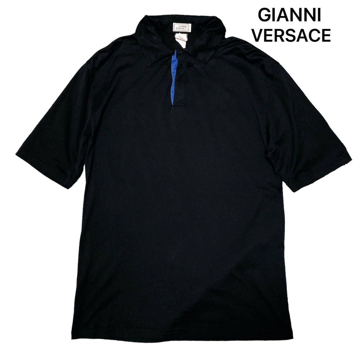 GIANNI VERSACE ジャンニヴェルサーチ 半袖 ポロシャツ ネイビー