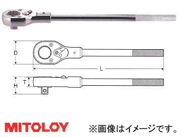 ミトロイ/MITOLOY 3/4(19.0mm) ラチェットハンドル 凸 500mm 6RH500_画像1