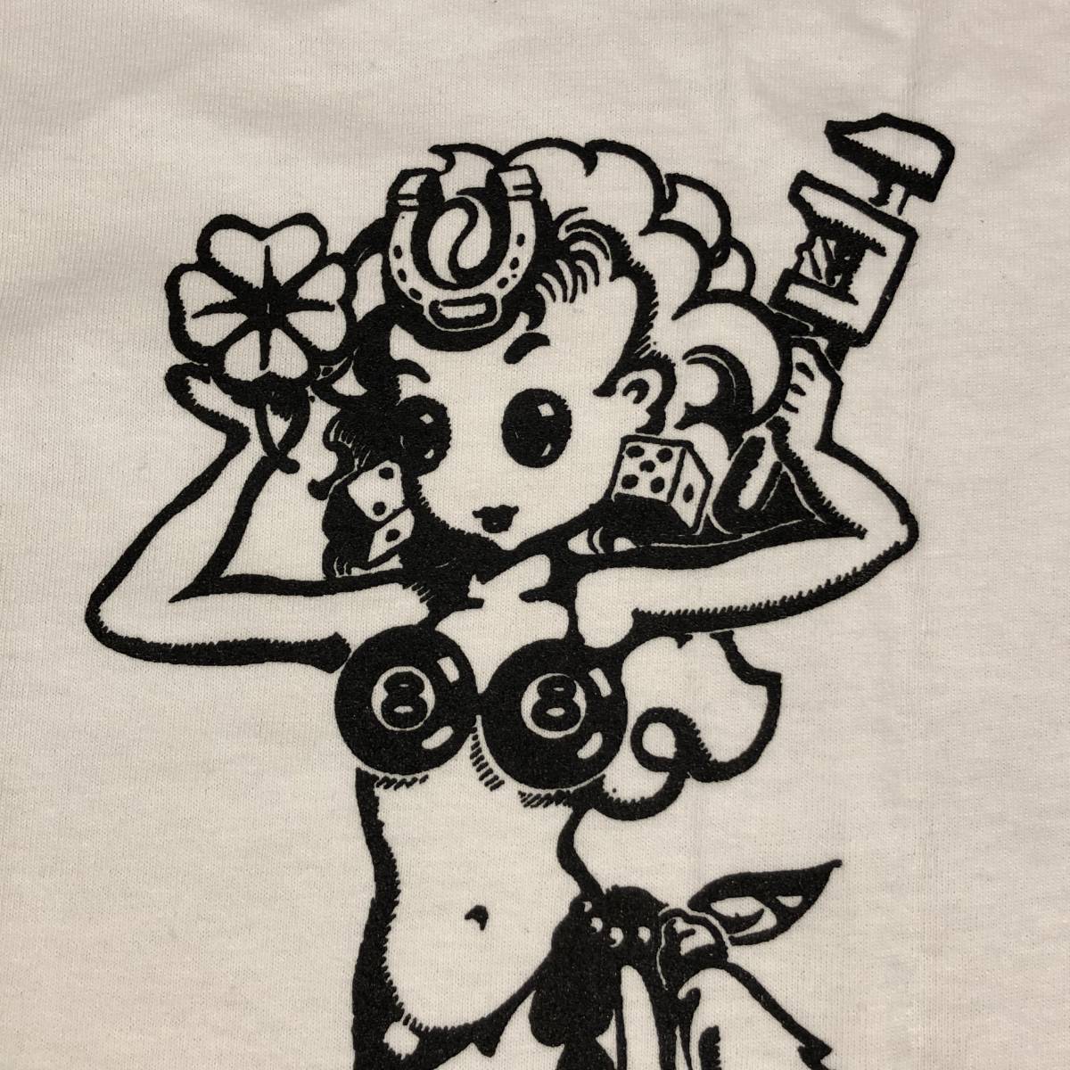 XLサイズ Lady Luck 送料込み レディーラック ホワイト 白 Tシャツ ムーンアイズ mooneyes Rat Fink ラットフィンク 好きの方にの画像4