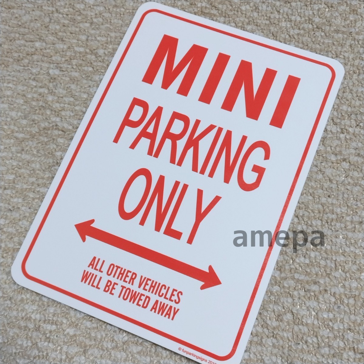 パーキングオンリー サイン 看板 ガレージ 駐車場に BMW MINI ミニ コンバーチブル クラブマン ミニクーペ ワン_画像1