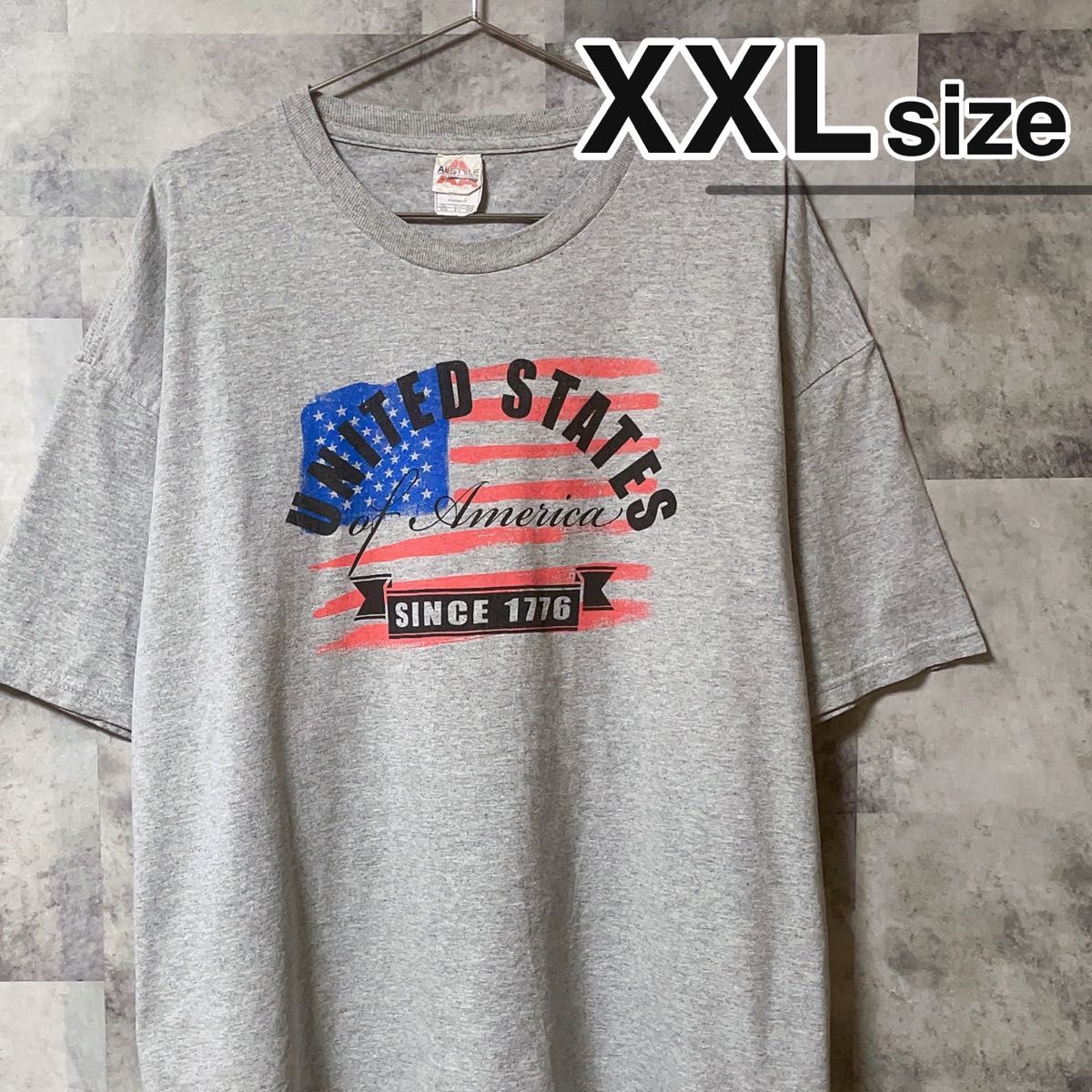 Tシャツ XXLサイズ グレー アメリカ 国旗 USA古着 alstyle｜PayPayフリマ