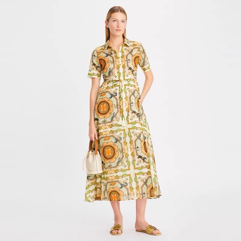 ❇️ToryBurch正規23早春新作トリーバーチシャツワンピース-