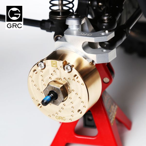 GRC製　GAX0062A TRX4/6用【非T社純正品】重量フィット/ブラスカウンターウェイト/バランスウェイト/ポータルナックル_装着イメージ