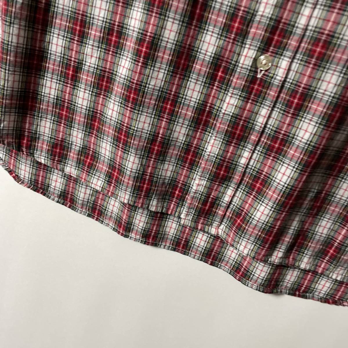 【日本製】BEAMS+ size/M (hb) ビームスプラス ボタンダウンチェックシャツ BD 長袖 レッド 赤_画像8