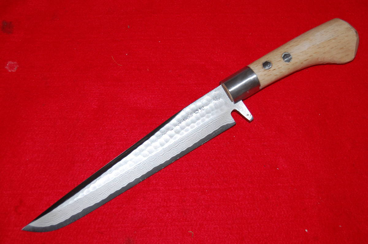 激レア!/島谷秀一特別製作】炭打鍛造黄金玉鋼墨流樫柄 激レア!/島谷秀一特別製作】炭打鍛造黄金玉鋼墨流樫柄