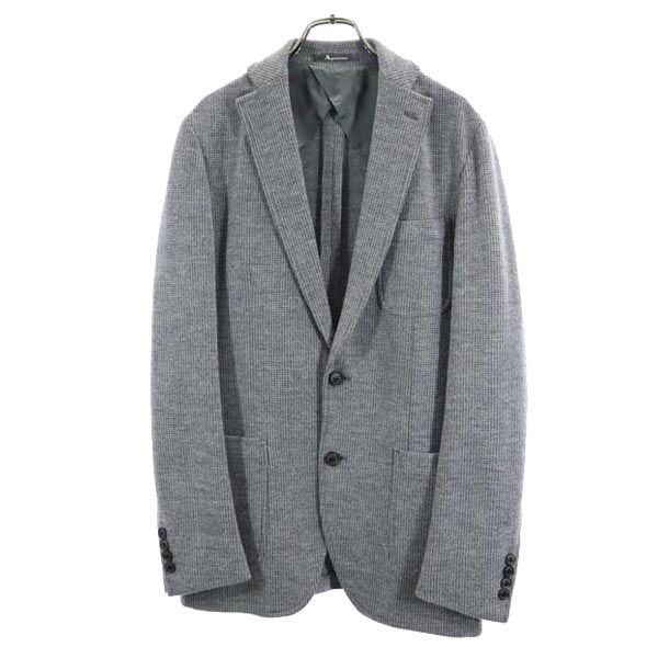 アクアスキュータム ウールブレンド 千鳥格子 テーラードジャケット M グレー系 Aquascutum 日本製 メンズ 221105