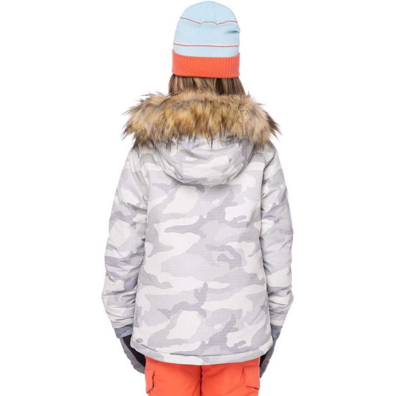 【OUTLET】 23 686 GIRLS CEREMONY INSULATED JKT WHITE CAMO CLRBLK Sサイズ 子供用 スノーボード ウェア アウトレット_画像2