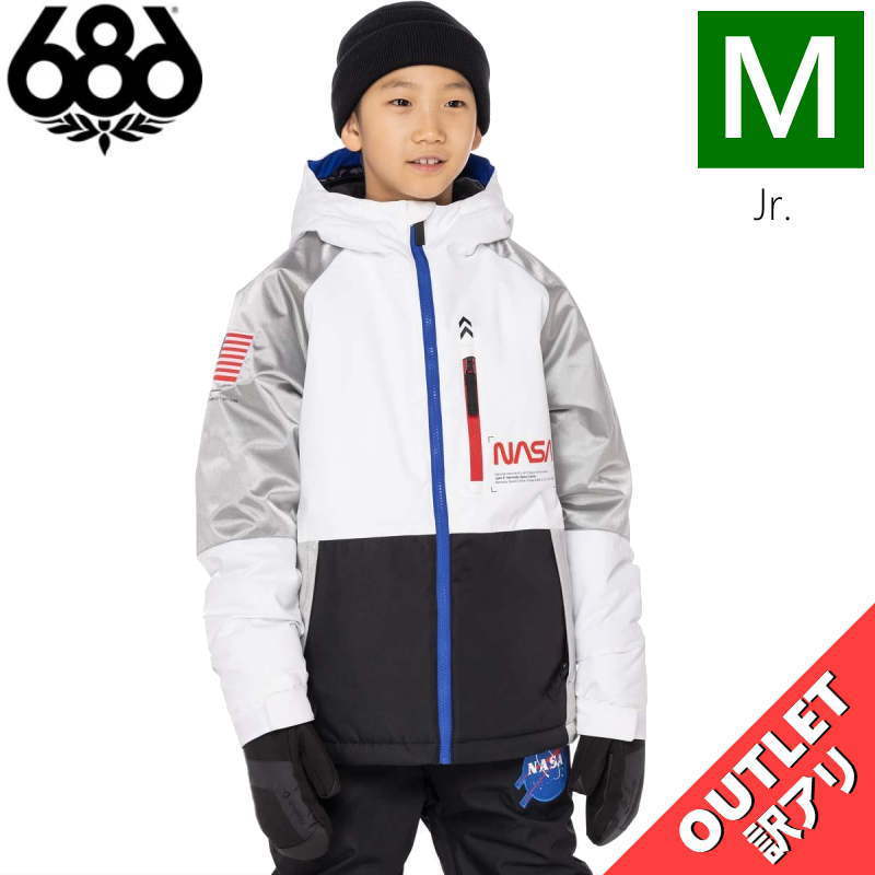 【OUTLET】 23 686 BOYS EXPLORATION INSULATED JKT WHITE CLRBLK Mサイズ 子供用 スノーボード ウェア アウトレット