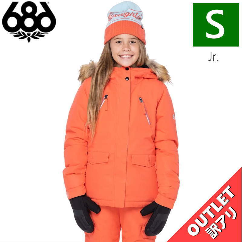 【OUTLET】 23 686 GIRLS CEREMONY INSULATED JKT HOT CORAL Sサイズ 子供用 スノーボード ウェア JACKET アウトレット