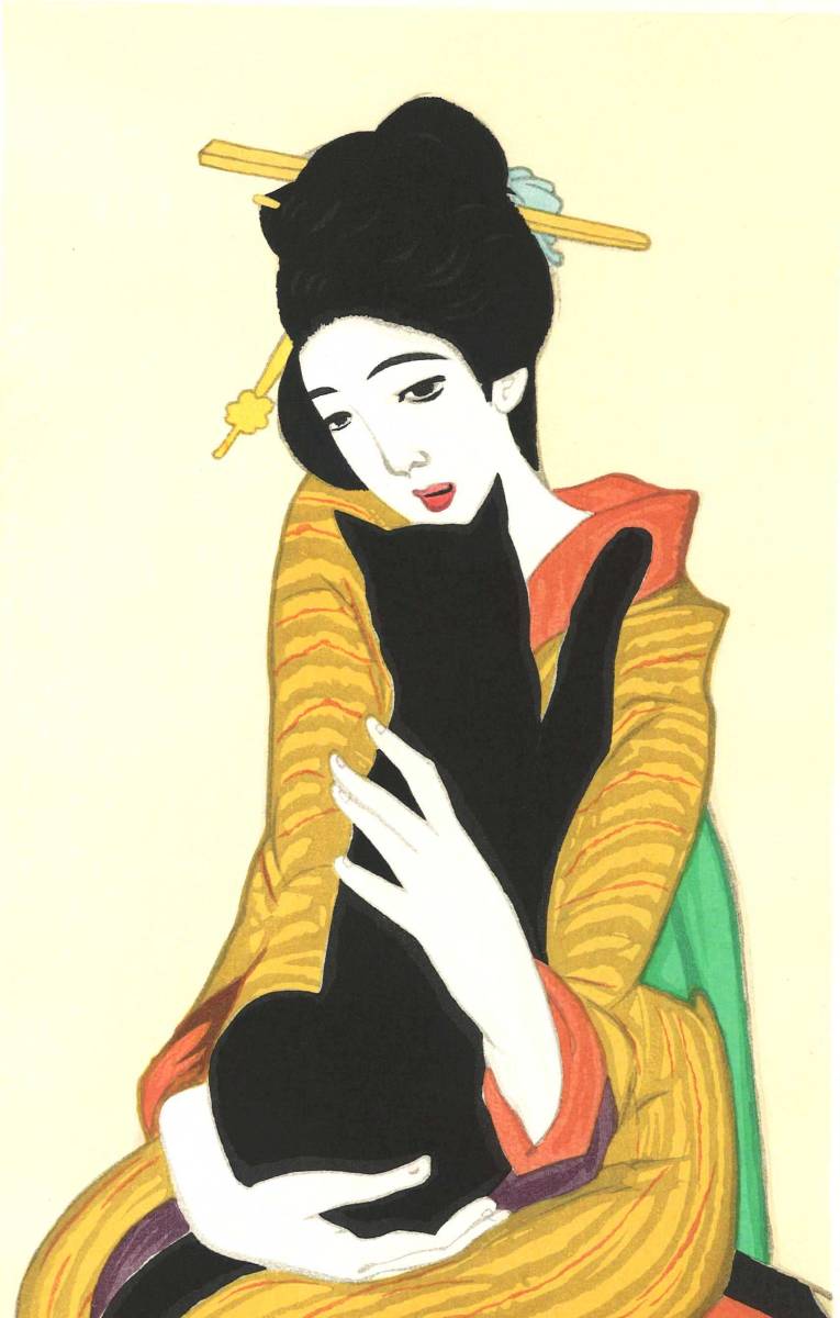竹久夢二 Takehisa Yumeji (1884~1934) 木版画 No8 黒船屋 大正 竹久夢二 Takehisa Yumeji (1884~1934) 木版画 No8 黒船屋 大正