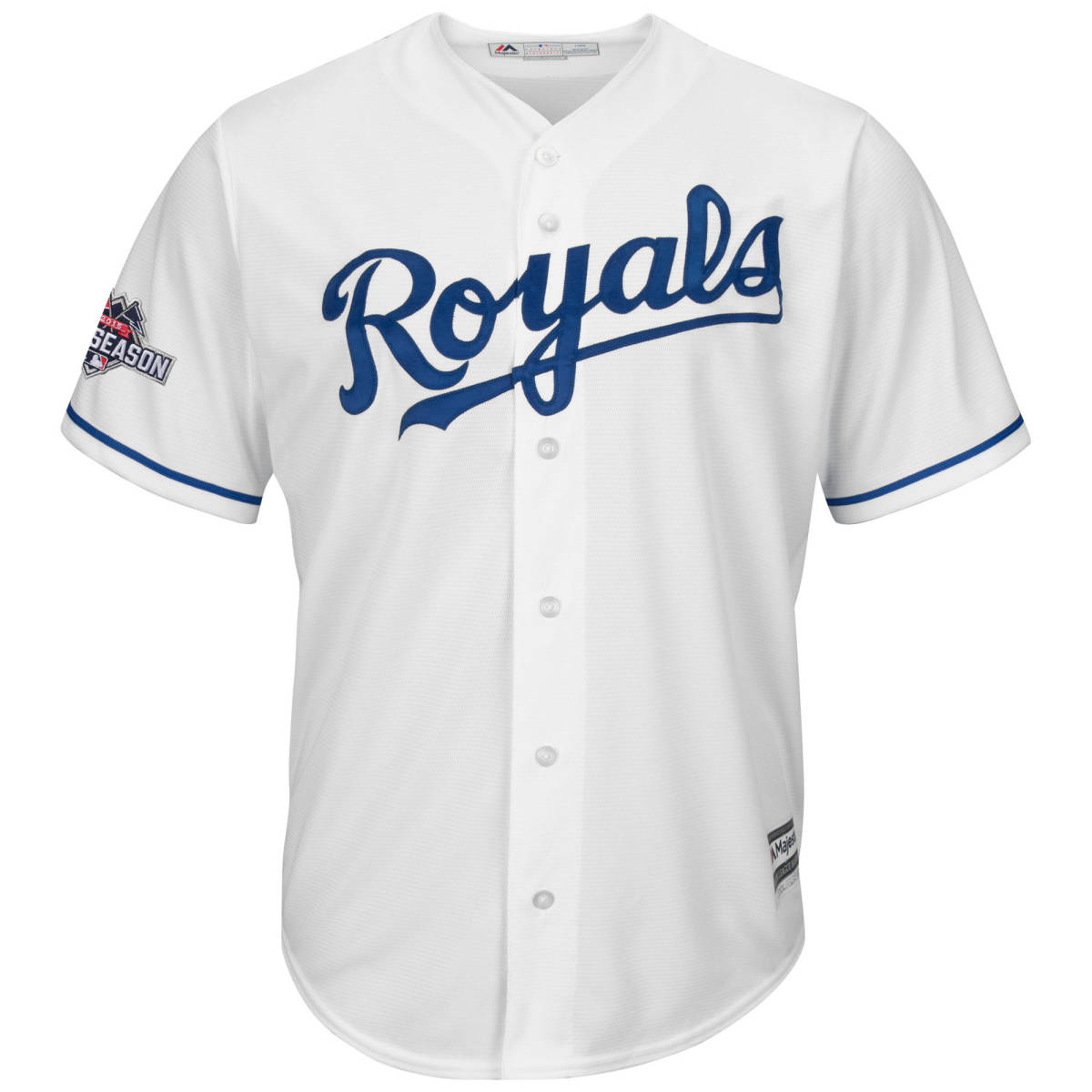AW12)Majestic Kansas City Royals 2015 World Serie/MLB/カンザスシティ・ロイヤルズ/L/ジュニアサイズ/YOUTH/ベースボールシャツ/男女