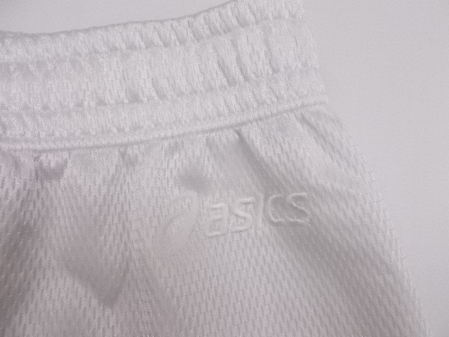 ★asics/アシックス★バスケットボールパンツ メッシュ/M/白・微光沢_画像5